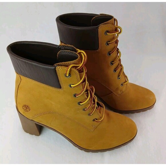 Womens Size 8.5 TImberland Tillston Wheat Nubuck Boot 6-Inch Ankle Heel - Picture 1 of 10